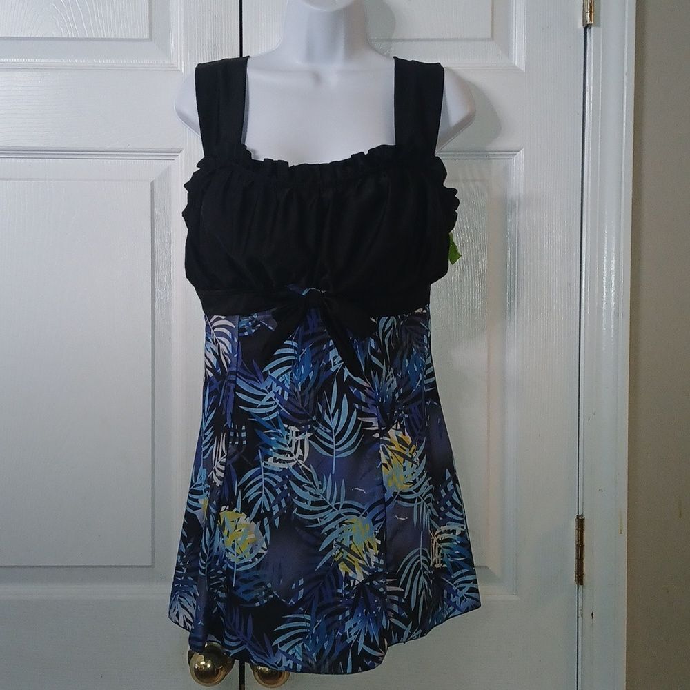 Swim Dress One-Piece Tummy Control  Swimdress only Sz 12/14 NWT